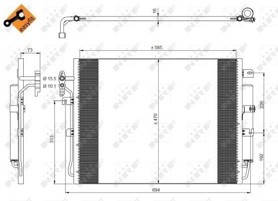 Kondensor, klimatanläggning Nrf 350217 NRF