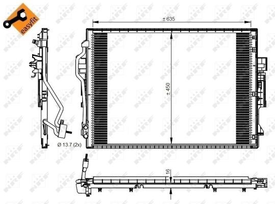 Kondensor, klimatanläggning Nrf 350218 NRF
