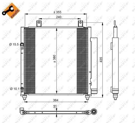 Kondensor, klimatanläggning Nrf 350221 NRF