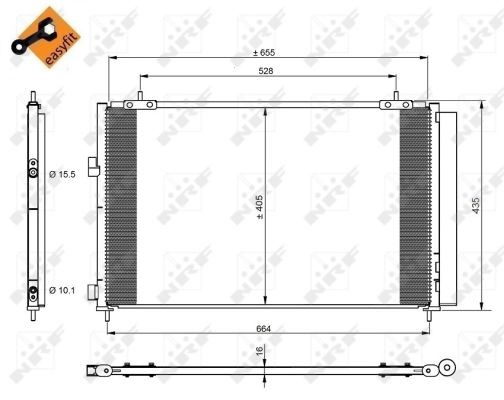 Kondensor, klimatanläggning Nrf 350222 NRF