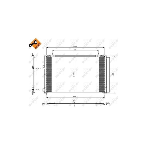 Kondensor, klimatanläggning Nrf 350222 NRF