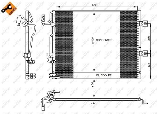 Kondensor, klimatanläggning Nrf 350223 NRF