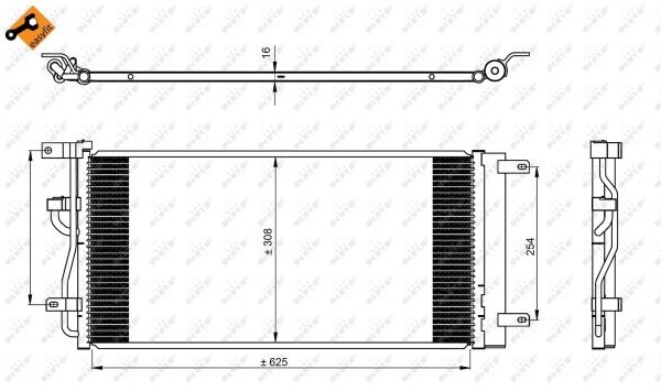 Kondensor, klimatanläggning Nrf 350225 NRF