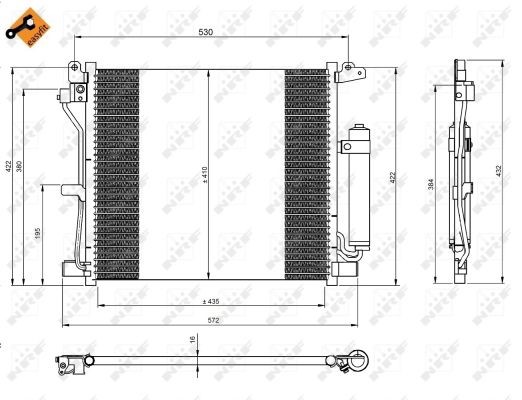 Kondensor, klimatanläggning Nrf 350226 NRF