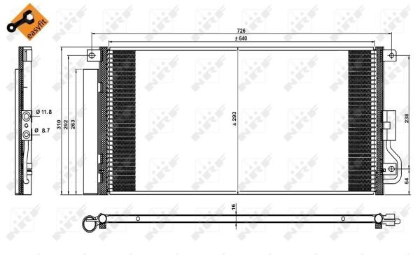 Kondensor, klimatanläggning Nrf 350227 NRF