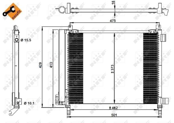 Kondensor, klimatanläggning Nrf 350228 NRF