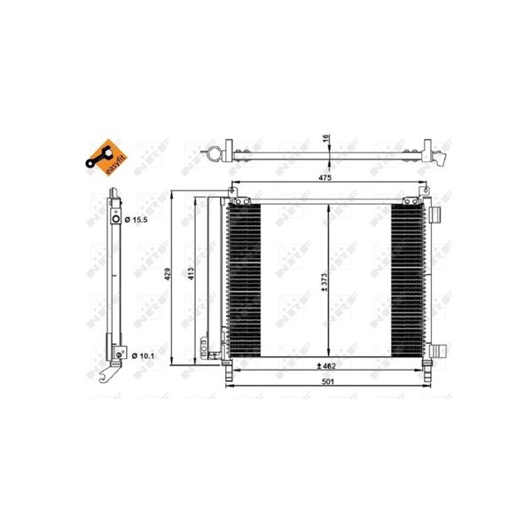Kondensor, klimatanläggning Nrf 350228 NRF
