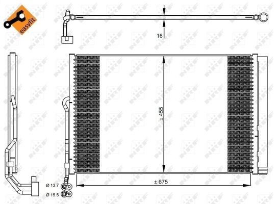 Kondensor, klimatanläggning Nrf 350324 NRF