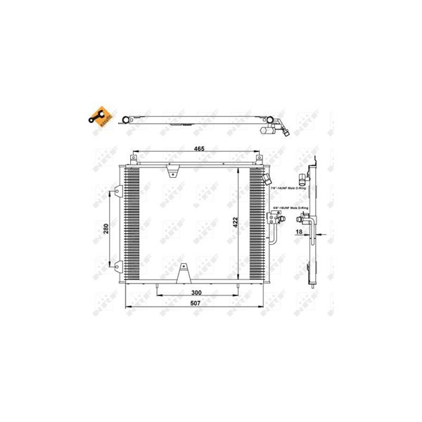 Kondensor, klimatanläggning Nrf 35129 NRF