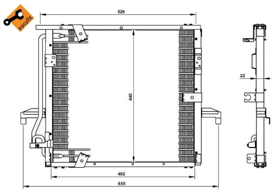 Kondensor, klimatanläggning Nrf 35133 NRF