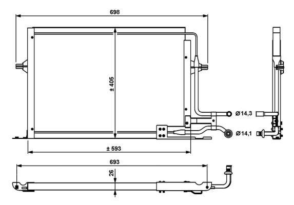 Kondensor, klimatanläggning Nrf 35139 NRF