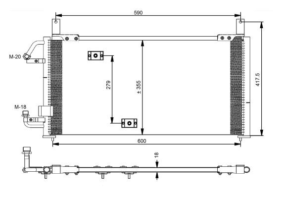 Kondensor, klimatanläggning Nrf 35197 NRF