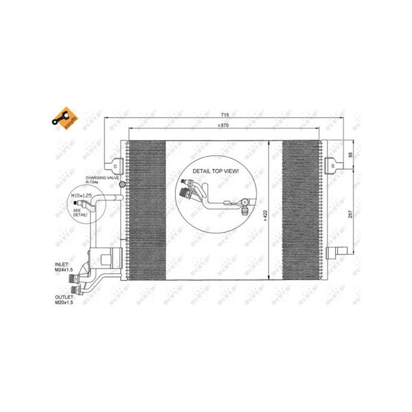 Kondensor, klimatanläggning Nrf 35199 NRF