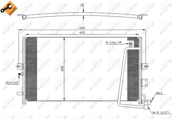Kondensor, klimatanläggning Nrf 35269 NRF