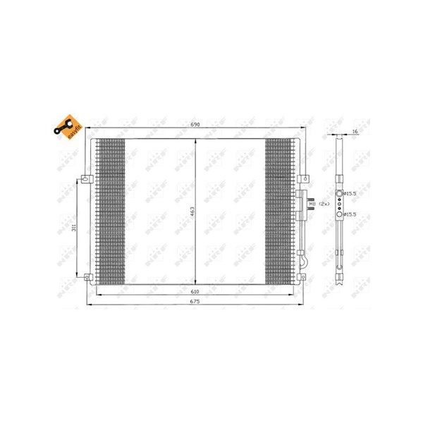 Kondensor, klimatanläggning Nrf 35275 NRF