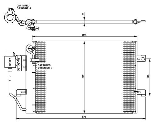 Kondensor, klimatanläggning Nrf 35309 NRF