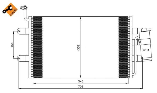 Kondensor, klimatanläggning Nrf 35338 NRF