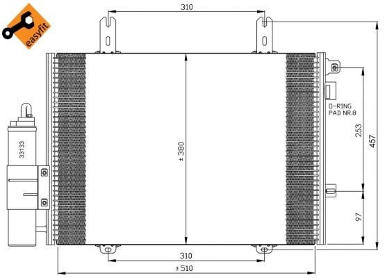 Kondensor, klimatanläggning Nrf 35353 NRF