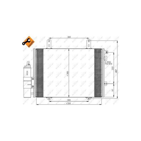 Kondensor, klimatanläggning Nrf 35353 NRF