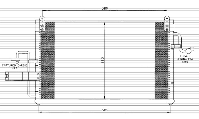 Kondensor, klimatanläggning Nrf 35354 NRF