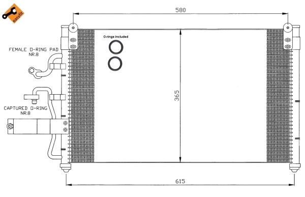 Kondensor, klimatanläggning Nrf 35355 NRF