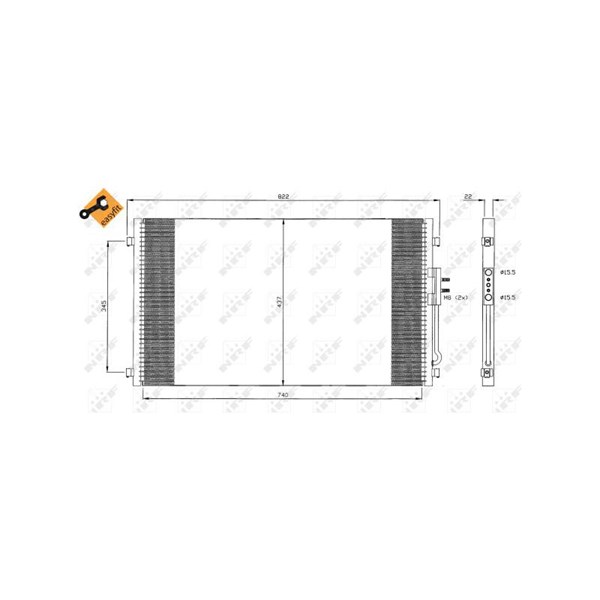 Kondensor, klimatanläggning Nrf 35383 NRF