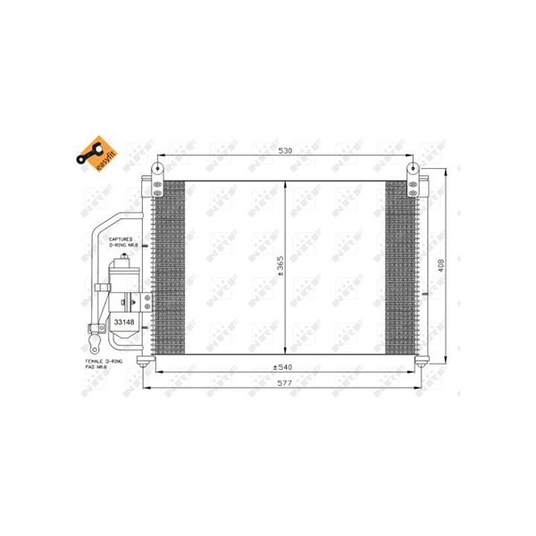 Kondensor, klimatanläggning Nrf 35393 NRF