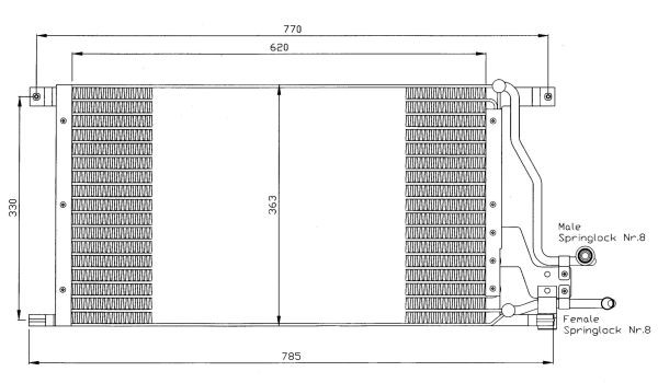 Kondensor, klimatanläggning Nrf 35400 NRF