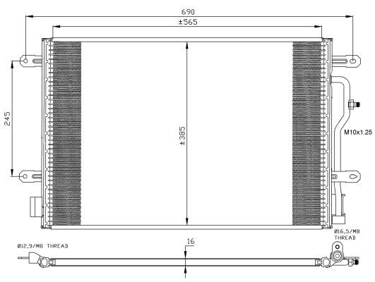 Kondensor, klimatanläggning Nrf 35404 NRF
