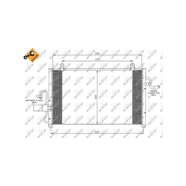 Kondensor, klimatanläggning Nrf 35425 NRF