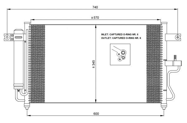 Kondensor, klimatanläggning Nrf 35427 NRF