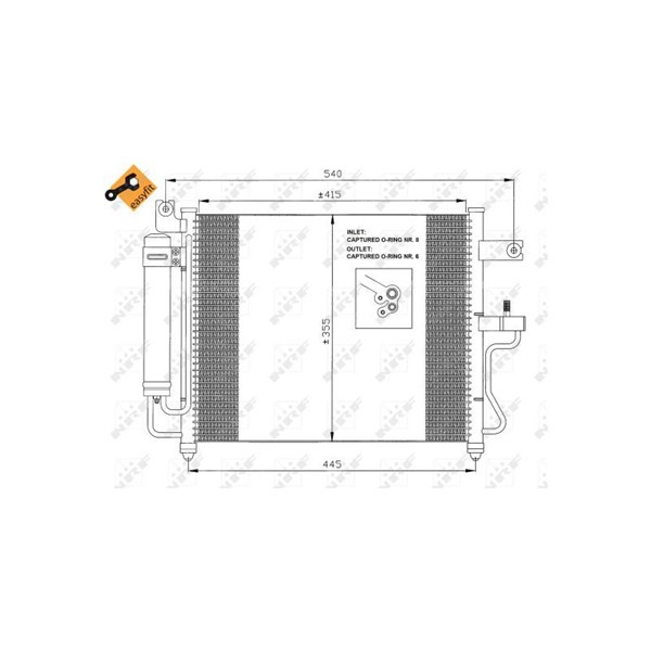 Kondensor, klimatanläggning Nrf 35428 NRF