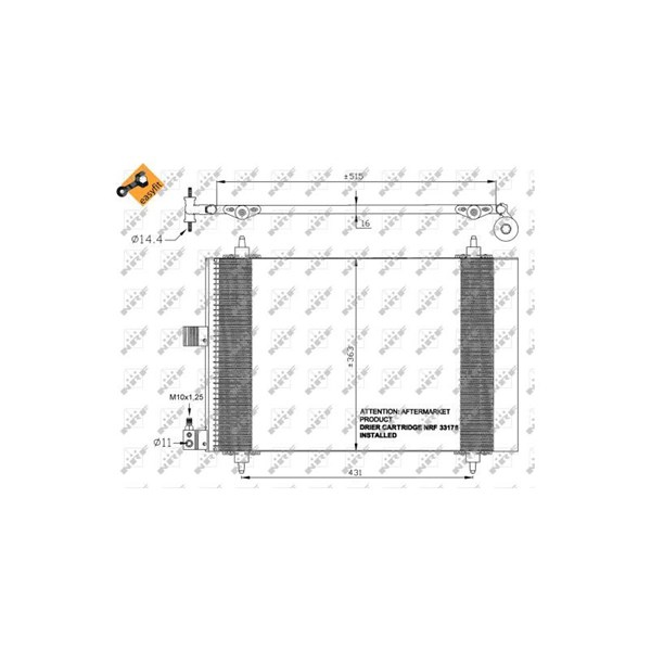 Kondensor, klimatanläggning Nrf 35437 NRF