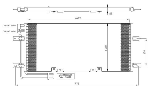 Kondensor, klimatanläggning Nrf 35438 NRF