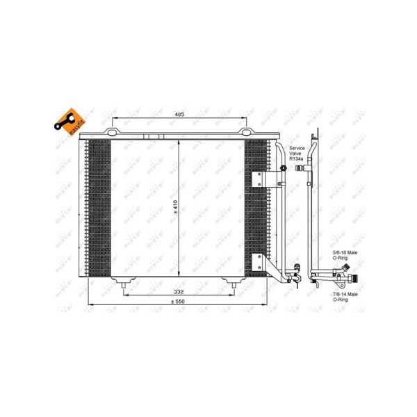 Kondensor, klimatanläggning Nrf 35463 NRF
