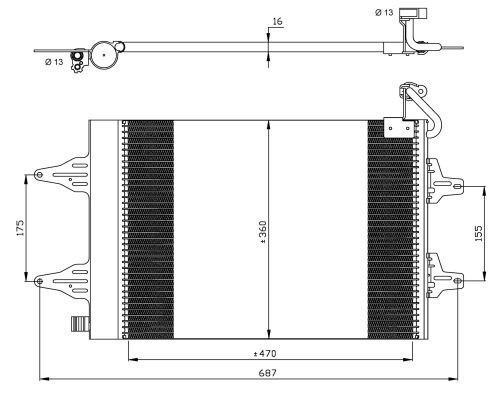 Kondensor, klimatanläggning Nrf 35480 NRF