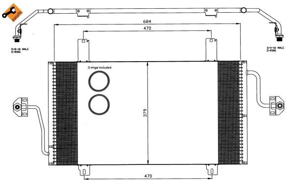 Kondensor, klimatanläggning, Fram Nrf 35483 NRF
