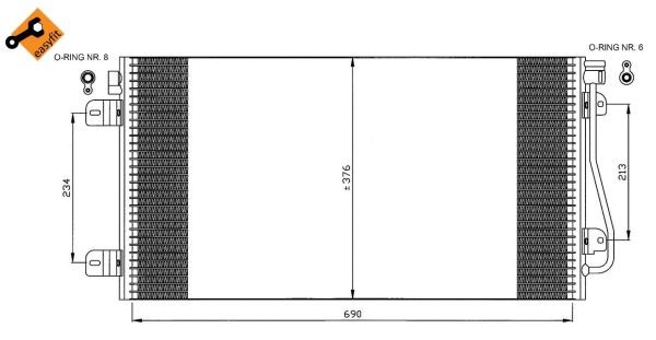 Kondensor, klimatanläggning Nrf 35484 NRF