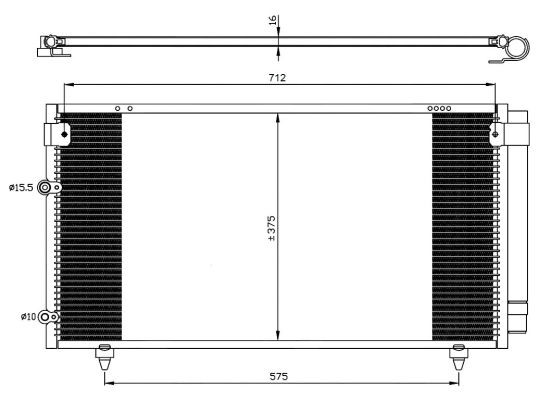 Kondensor, klimatanläggning, Bak, Fram Nrf 35518 NRF