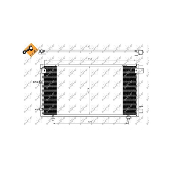Kondensor, klimatanläggning, Bak, Fram Nrf 35518 NRF