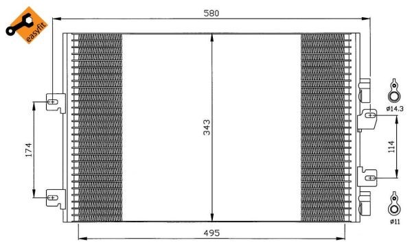 Kondensor, klimatanläggning Nrf 35543 NRF