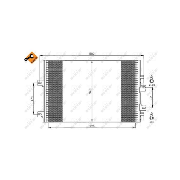 Kondensor, klimatanläggning Nrf 35543 NRF