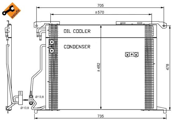 Kondensor, klimatanläggning Nrf 35578 NRF