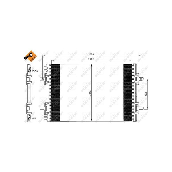 Kondensor, klimatanläggning Nrf 35634 NRF