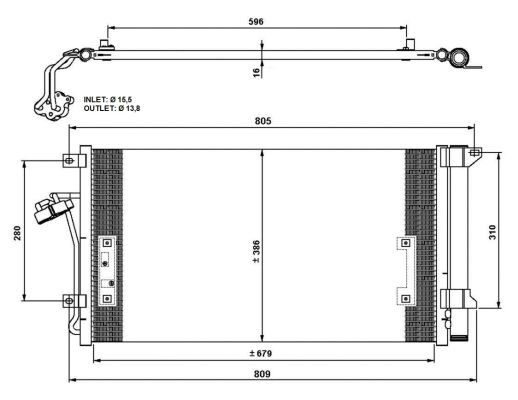 Kondensor, klimatanläggning Nrf 35639 NRF