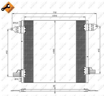Kondensor, klimatanläggning Nrf 35702 NRF