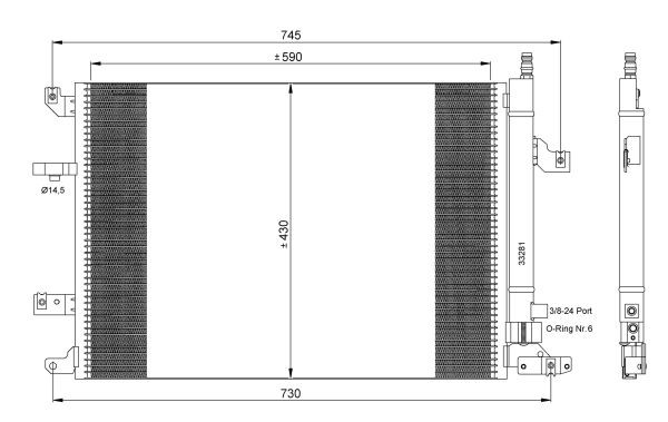 Kondensor, klimatanläggning Nrf 35739 NRF