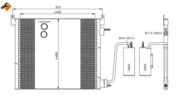 Kondensor, klimatanläggning Nrf 35741 NRF