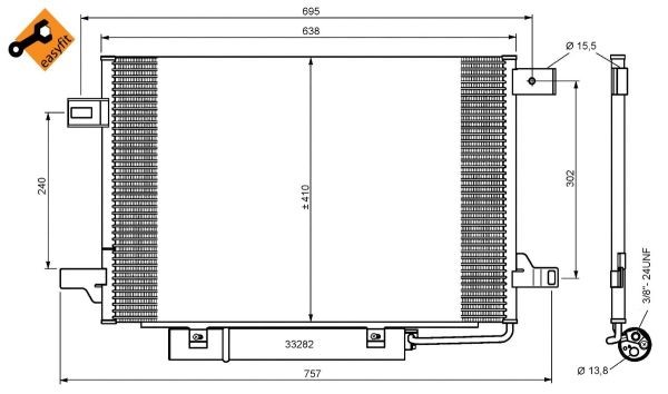Kondensor, klimatanläggning Nrf 35758 NRF