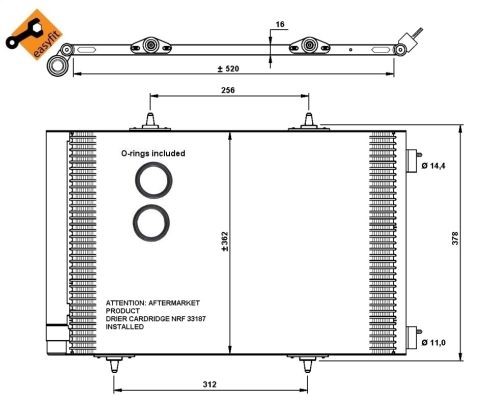 Kondensor, klimatanläggning Nrf 35779 NRF